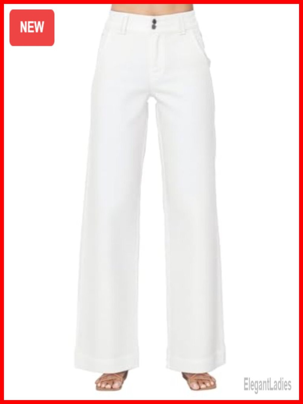 High Waisted Wide Leg Straight Jeans with Tummy Control